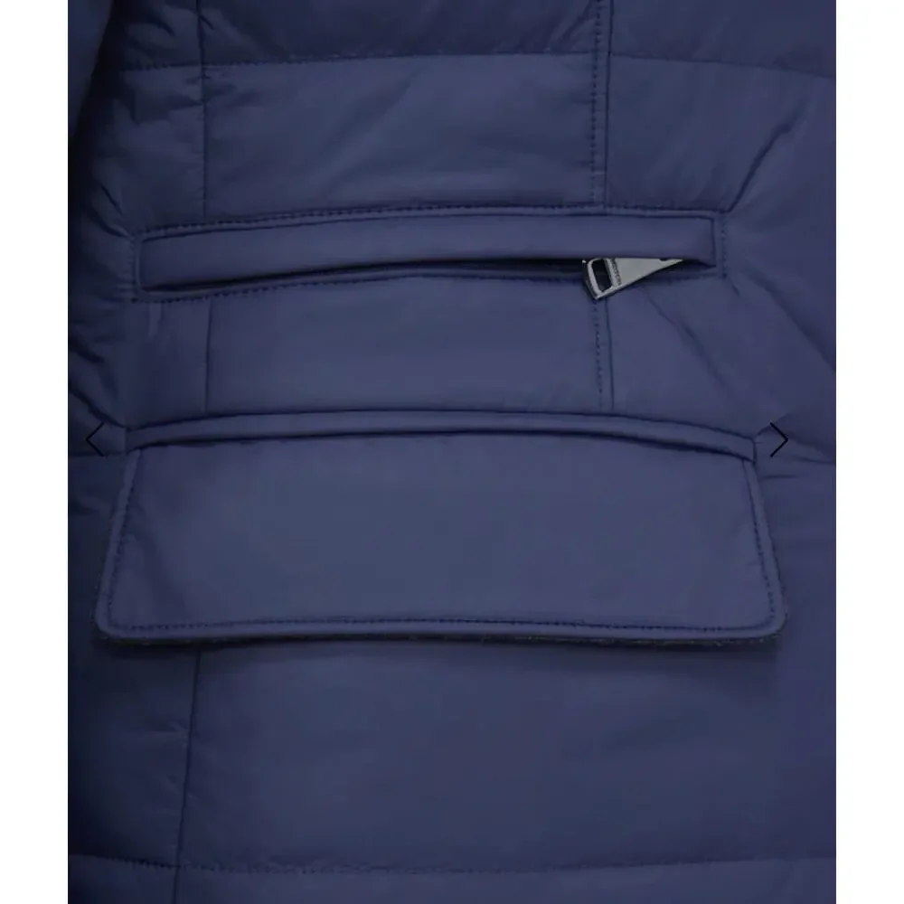 Bugatchi Mens Three Button Quilted Blazer with Detachable Bib navy size M